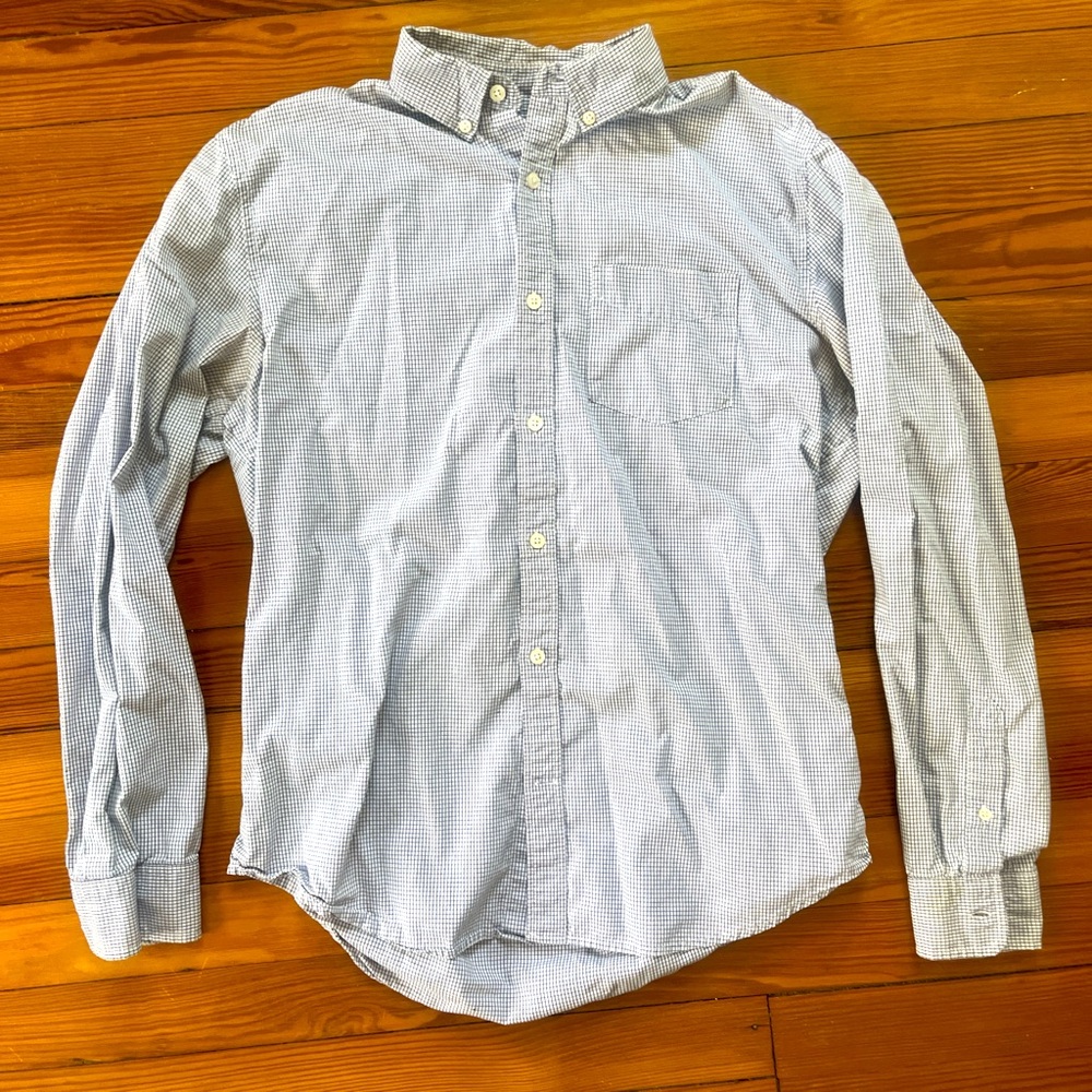Gap Medium Oxford Shirt White with Blue